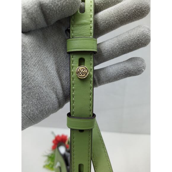 Michael Kors Hamilton Legacy Green Leather Lock Detail Messenger Bag - NWT $458 - Picture 7 of 13